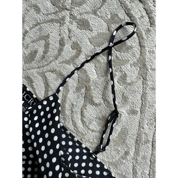 J.Crew Women's Gwyneth Black White Polka Dot Slip Dress 6 Midi Spaghetti Strap - Picture 6 of 7